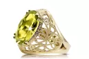 14 Karat Gelbgold Gelber Peridot Ring Vintage Stil vrc074y